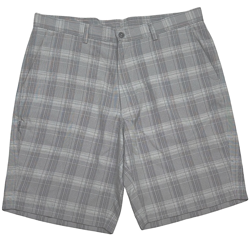 Haggar Grey Check Plaid Multi Pocket Activewear Golf 21” Summer Shorts 36